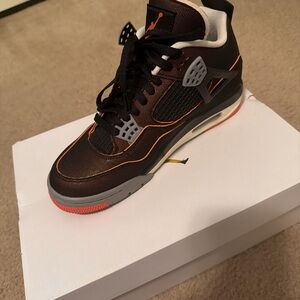 Air Jordan 4 Retro Men’s Basketball Shoes - Black/Orange
